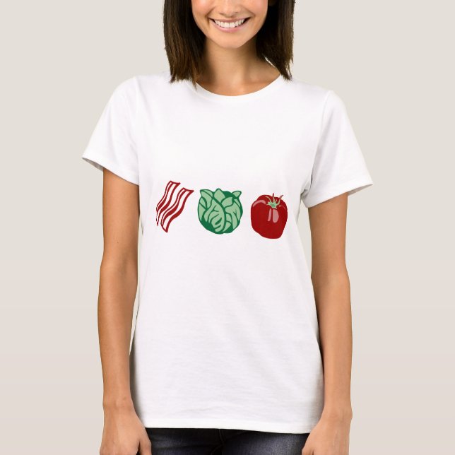 Speck-Kopfsalat u. Tomate - das BLT! T-Shirt (Vorderseite)