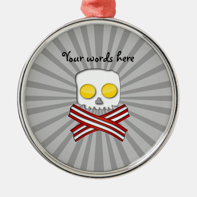 Speck- und Ei-Totenkopf mit gekreuzter Silbernes Ornament (Vorne)