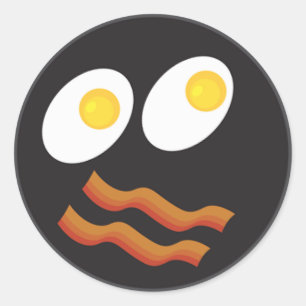 Speck und Eier Gesicht Runder Aufkleber