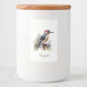 Specker auf einem Pol in Aquarellfarbe Lebensmitteletikett