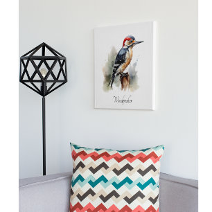 Specker auf einem Pol in Aquarellfarbe Leinwanddruck