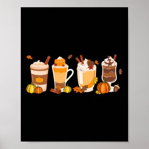Speckkaffee Latte Herbst Herbstsaison Hallo Fall Poster