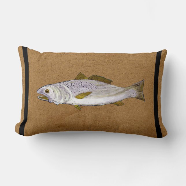 Specklatsche Trout Lumbar werfen Kissen (Vorderseite)