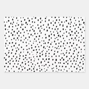 Speckle-Dalmatiner-Muster (schwarz/weiß) Geschenkpapier Set