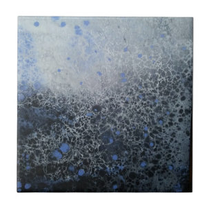 Speckled Black and Blue Ceramic Tile Fliese