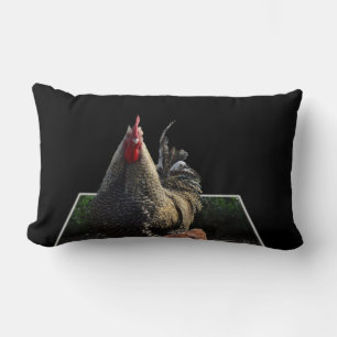 Speckled Fluffy Rooster Lumbar Kissen. Lendenkissen