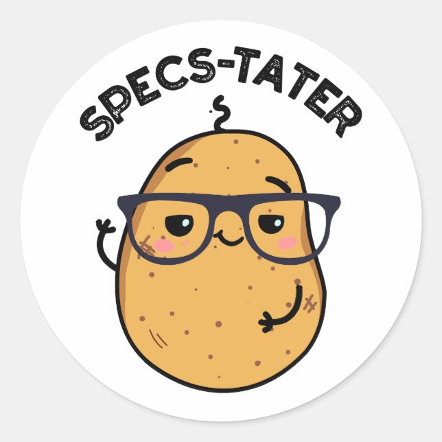 Specs tater Funny Picknick Runder Aufkleber (Vorderseite)