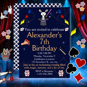 Spectacle Magique Anniversaire Invitation Party Po