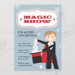 Spectacle magique Invitations de fête d'anniversai