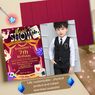Spectacle magique modifiable Invitation anniversai