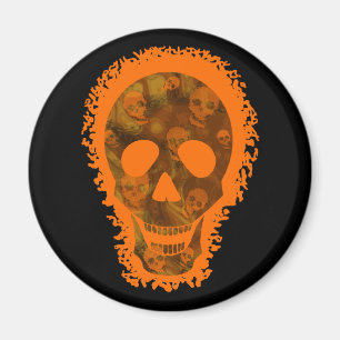 Spectres crâniens Big Crâne Orange frigo aimant