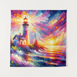 Spectrum Beacon: Ein kaleidoskopisches Leuchtturm  Wandteppich