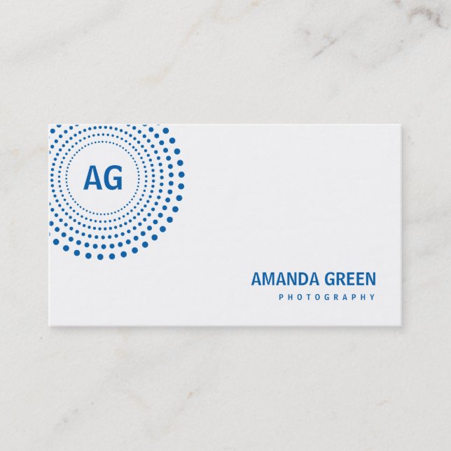 Spectrum Monogram Business Card (blau) Visitenkarte (Vorderseite)
