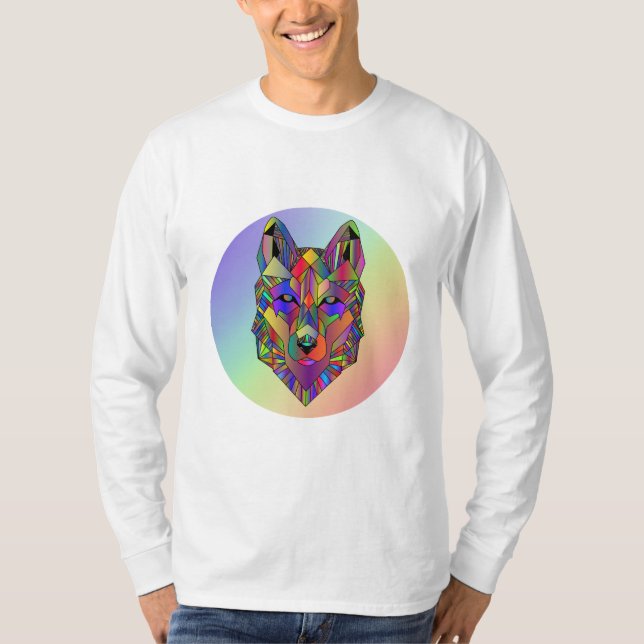 Spectrum Wolf Abstrakte Design T-Shirt  (Vorderseite)