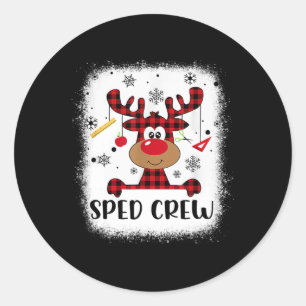Sped Crew Buffalo Kariert Rentier Weihnachtsmannmü Runder Aufkleber