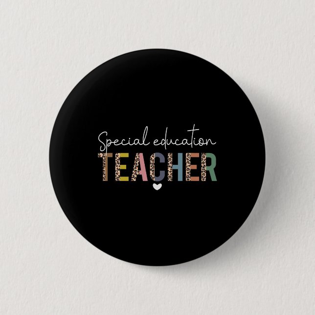 Sped Ed Special Bildung Lehrerin Sped Leopard Boh Button (Vorderseite)