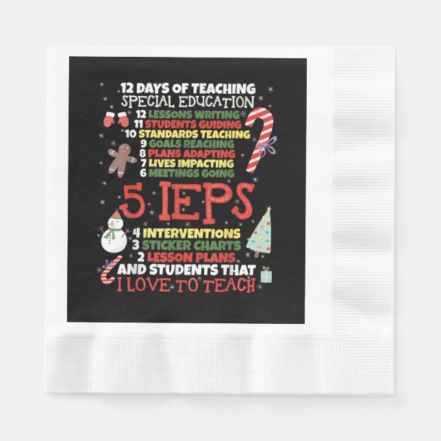 SPED School T-Shirt Funny Special Bildung Lehrer Serviette (Vorderseite)