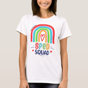 SPED-Squad buntes modernes Regenbogen-T-Shirt T-Shirt