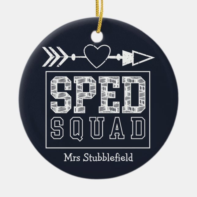 SPED Squad Special Bildung Lehrer Personalisiert Keramik Ornament (Vorne)