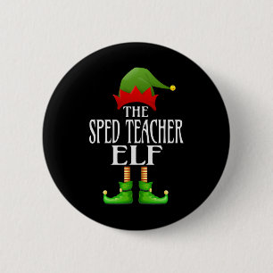 Sped Teacher Elf Xmas Funny Familie Matching Chris Button