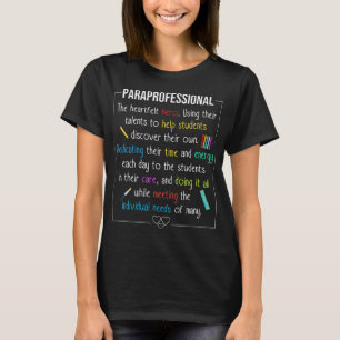 Sped Teacher Paraprpfessosose Besondere Bildung T-Shirt