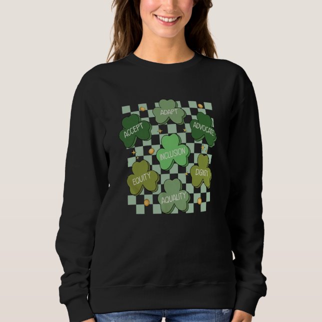 Sped Teacher Patrick's Day Retro Groovy Shamrocks  Sweatshirt (Vorderseite)