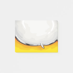 Speech Bubble Cartoon Design Yellow bkgd Post-it Klebezettel