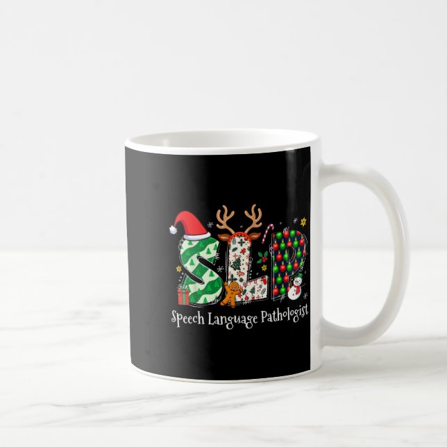 Speech Language Pathologist Reindeer Santa Hat Slp Kaffeetasse (Rechts)