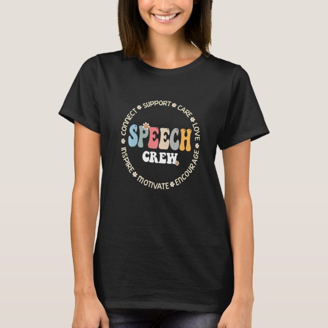 Speech Language Pathologist Therapy Groovy Speech  T-Shirt (Vorderseite)