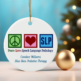 Speech Pathology Peace Liebe SLP Custom Keramik Ornament