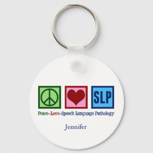 Speech Pathology Peace Liebe SLP Custom Schlüsselanhänger