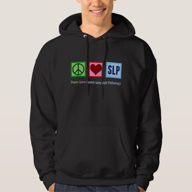 Speech Pathology Peace Liebe SLP Hoodie (Vorderseite)