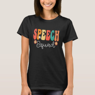 Speech Squad Retro Groovy Vintag Happy First Day T-Shirt