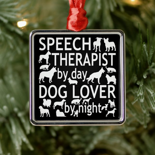 Speech Therapist Lieben Hunde Ornament Aus Metall (Baum)