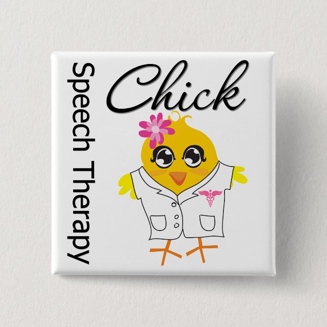 Speech Therapy Chick Button (Vorderseite)