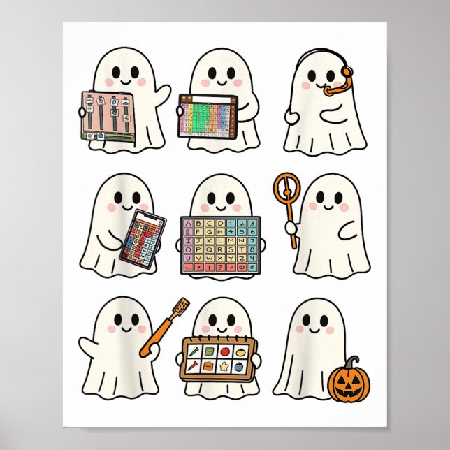 Speech Therapy Halloween Ghost Speech Language Pat Poster (Vorne)