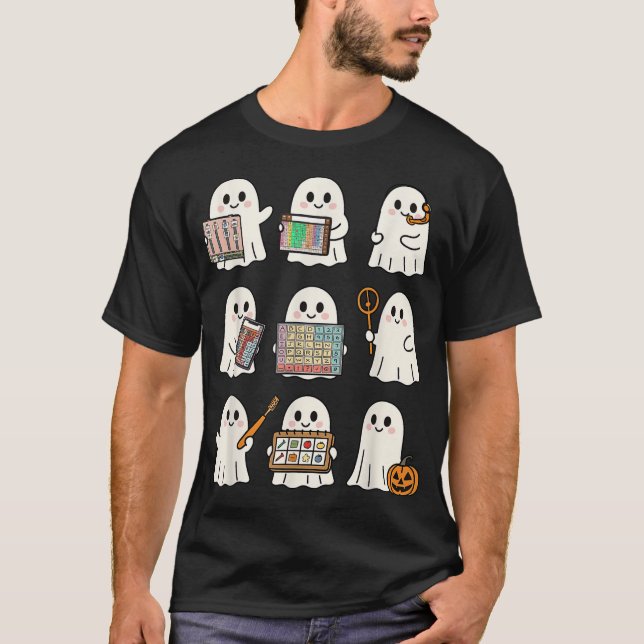 Speech Therapy Halloween Ghost Speech Sprache T-Shirt (Vorderseite)