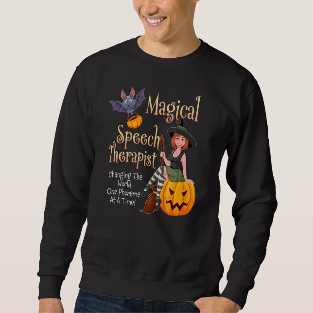 Speech Therapy Halloween Magical Therapist Hexe W Sweatshirt (Vorderseite)