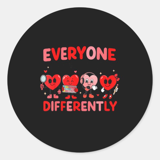 Speech Therapy Language Pathologist Valentines Day Runder Aufkleber (Vorderseite)