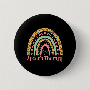 Speech Therapy Rainbow Speech Language Pathologe Button