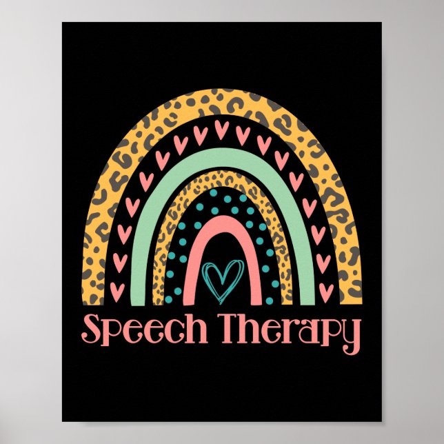 Speech Therapy Rainbow Speech Language Pathologist Poster (Vorne)
