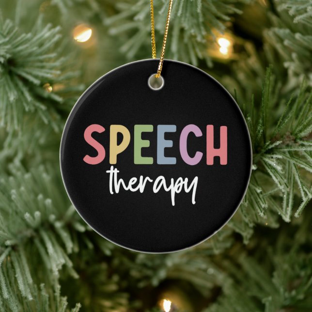 Speech Therapy SLP Speech Pathologe Geschenke Keramik Ornament (Baum)