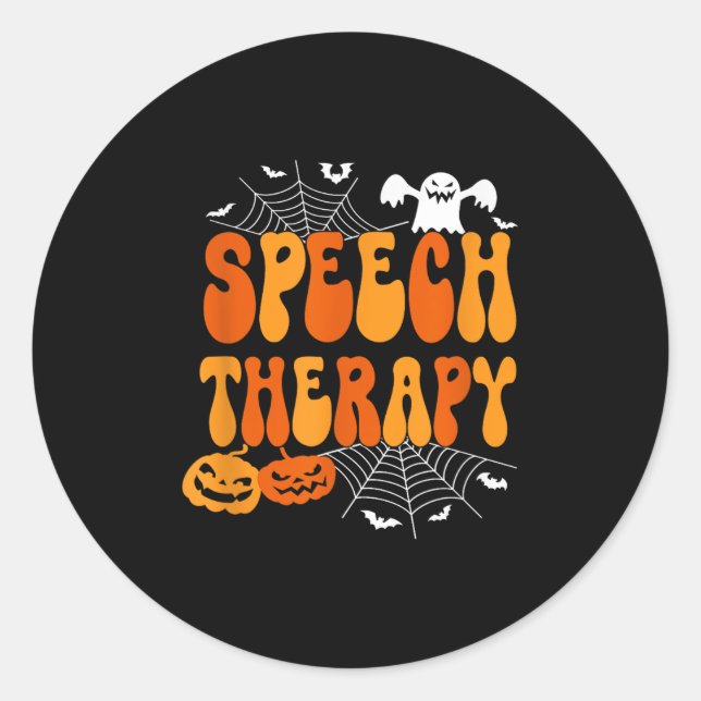 Speech Therapy Speech Therast Speech Pathology Hal Runder Aufkleber (Vorderseite)