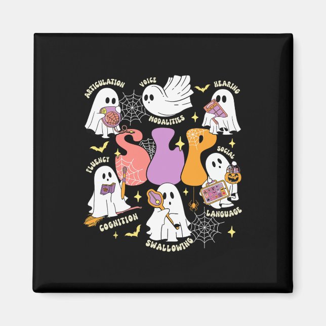 Speech Therapy Spooky Slp Halloween Niedlich Ghost Magnet (Vorne)