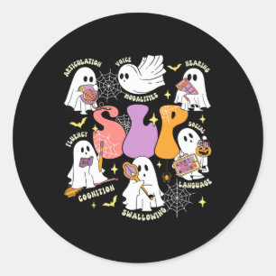 Speech Therapy Spooky Slp Halloween Niedlich Ghost Runder Aufkleber