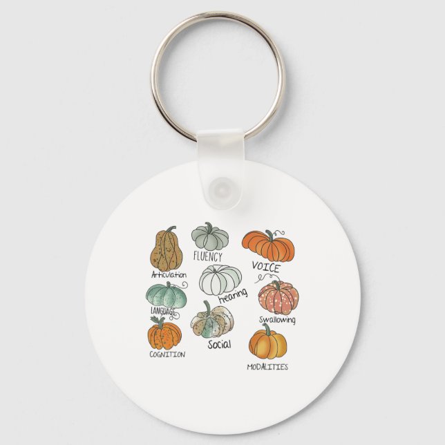 Speech Therapy Squad Pumpkin Fall Halloween Dank Schlüsselanhänger (Vorderseite)