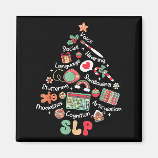 Speech Therapy Weihnachtsbaum Merry Xmas Slp Thera Magnet