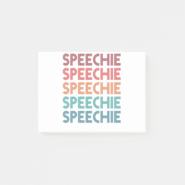 Speechie Retro Speech Pathology Pathologin SLP Post-it Klebezettel (Vorderseite)