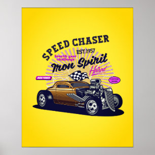 Speed Chaser Vintage Car Poster