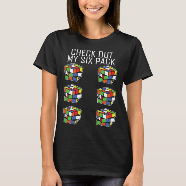 Speed Cubing Six Pack Speedcuber T-Shirt (Vorderseite)